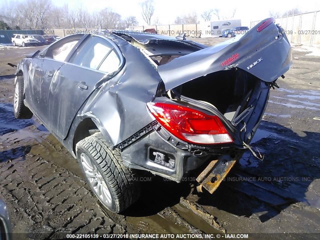 W04GP5EC5B1010993 - 2011 BUICK REGAL CXL GRAY photo 3