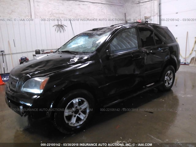 KNDJC733X65581738 - 2006 KIA SORENTO EX/LX BLACK photo 2