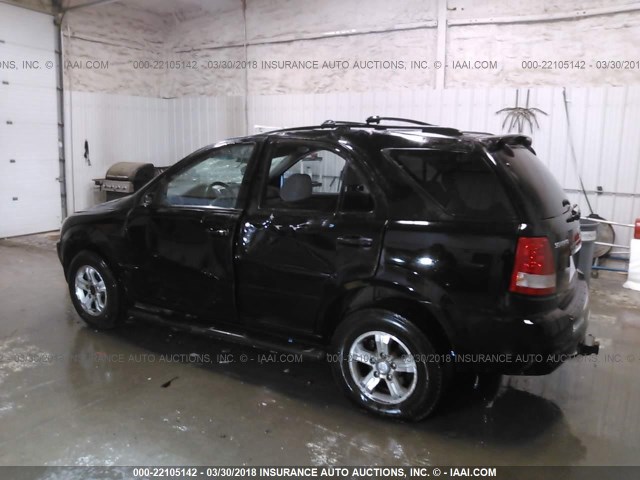 KNDJC733X65581738 - 2006 KIA SORENTO EX/LX BLACK photo 3