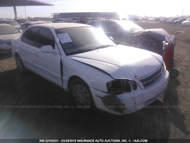 KNAGD126345373422 - 2004 KIA OPTIMA LX/EX WHITE photo 1