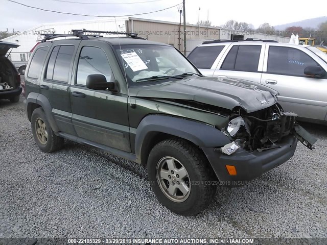 1J4GL48566W254910 - 2006 JEEP LIBERTY SPORT Yaşıl foto 1