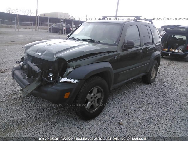 1J4GL48566W254910 - 2006 JEEP LIBERTY SPORT GREEN photo 2