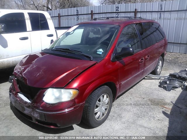 2C4GP54L25R425177 - 2005 CHRYSLER TOWN & COUNTRY TOURING BURGUNDY photo 2