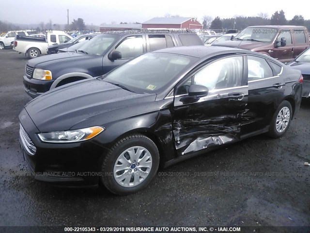 1FA6P0G71E5359981 - 2014 FORD FUSION S BLACK photo 2