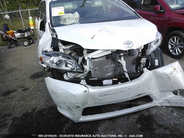 5TDYK3DC6FS620926 - 2015 TOYOTA SIENNA XLE/LIMITED WHITE photo 6