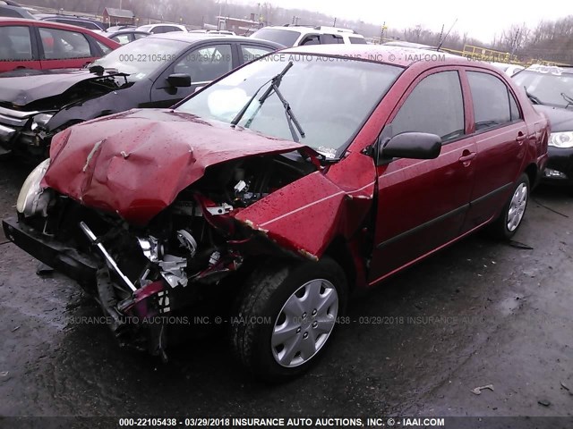 2T1BR32E78C937471 - 2008 TOYOTA COROLLA CE/LE/S RED photo 2