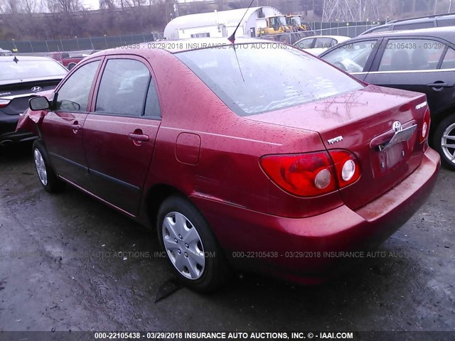 2T1BR32E78C937471 - 2008 TOYOTA COROLLA CE/LE/S RED photo 3