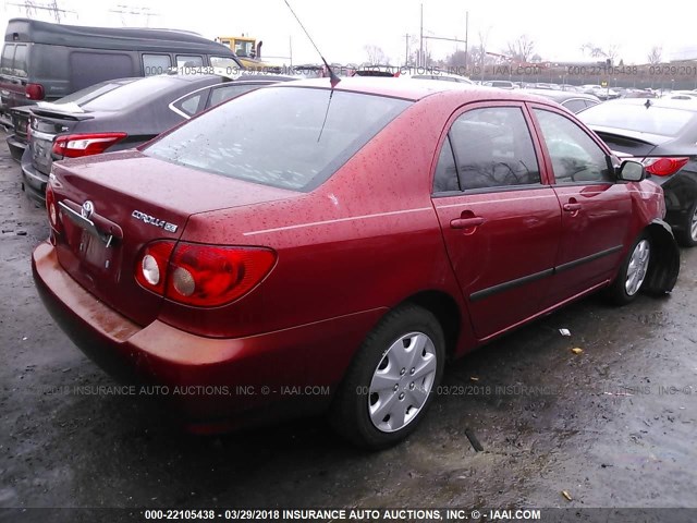 2T1BR32E78C937471 - 2008 TOYOTA COROLLA CE/LE/S RED photo 4