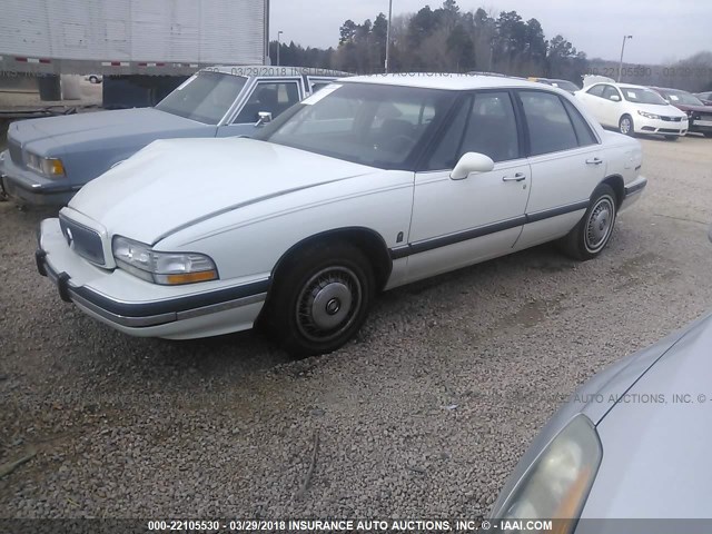 1G4HP53L3PH490474 - 1993 BUICK LESABRE CUSTOM/90TH ANNIVERSARY WHITE photo 2