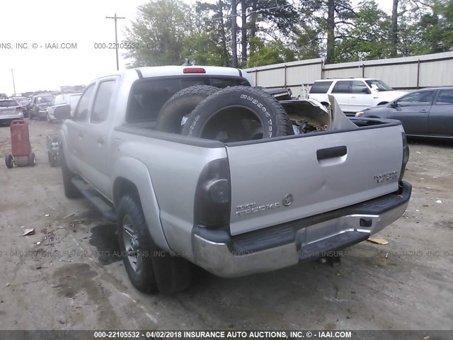 5TFJU4GN8CX021191 - 2012 TOYOTA TACOMA DOUBLE CAB PRERUNNER SILVER photo 3