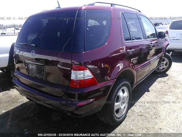 4JGAB57E94A461819 - 2004 MERCEDES-BENZ ML 350 RED photo 4