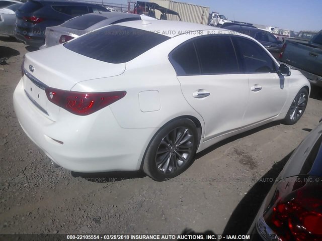 JN1BV7AP1EM684140 - 2014 INFINITI Q50 PREMIUM/SPORT WHITE photo 4