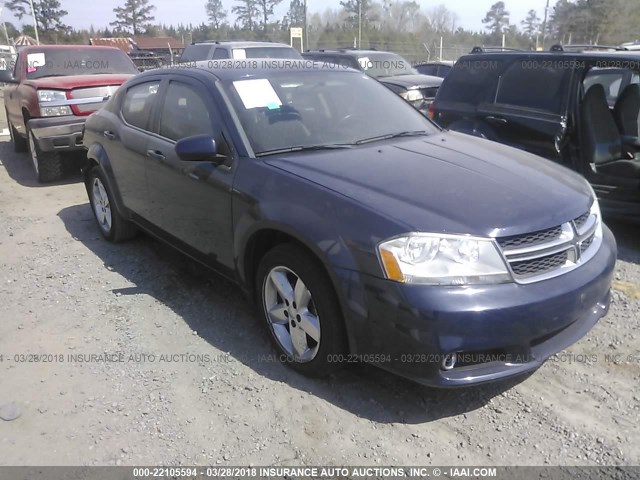 1C3CDZCB6EN119110 - 2014 DODGE AVENGER SXT BLUE photo 1