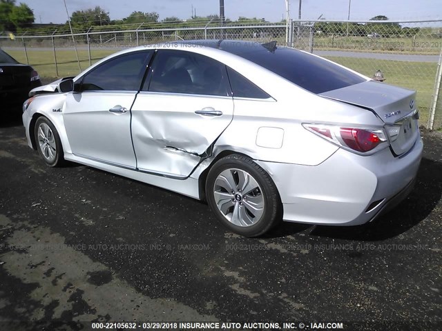 KMHEC4A49FA135532 - 2015 HYUNDAI SONATA HYBRID/LIMITED SILVER photo 3