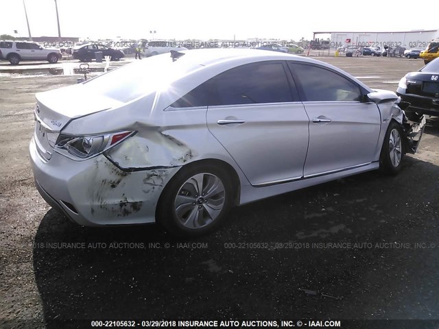 KMHEC4A49FA135532 - 2015 HYUNDAI SONATA HYBRID/LIMITED SILVER photo 4