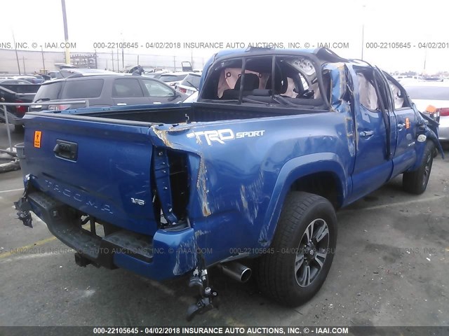 3TMAZ5CN6GM014488 - 2016 TOYOTA TACOMA DBL CAB/SR5/TRD SPORT/OR BLUE photo 4