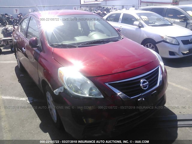 3N1CN7AP2EL837476 - 2014 NISSAN VERSA S/S PLUS/SV/SL RED photo 1