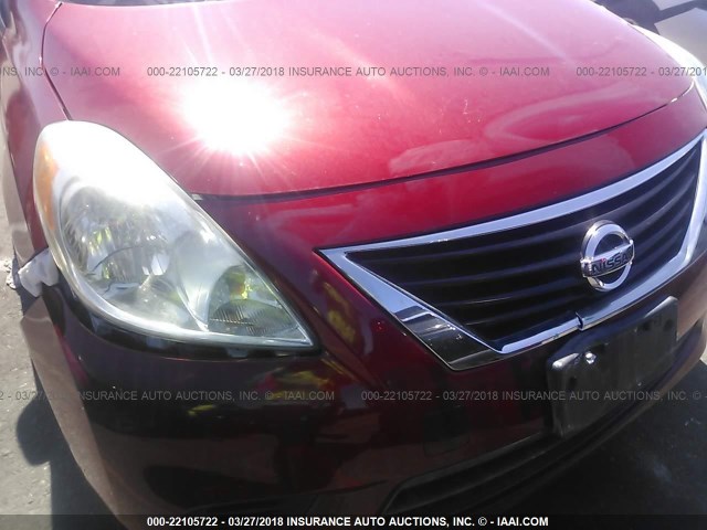 3N1CN7AP2EL837476 - 2014 NISSAN VERSA S/S PLUS/SV/SL RED photo 6