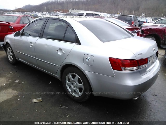 5NPEU46F86H031439 - 2006 HYUNDAI SONATA GLS/LX SILVER photo 3