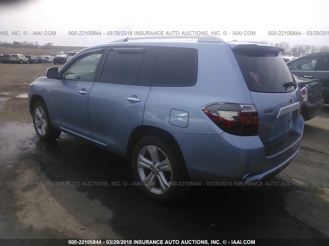 JTEDS42A892069671 - 2009 TOYOTA HIGHLANDER LIMITED BLUE photo 3