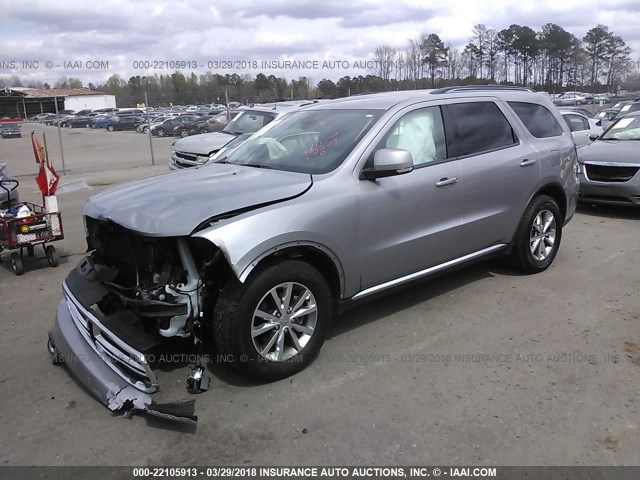 1C4RDHDG7FC201046 - 2015 DODGE DURANGO LIMITED SILVER photo 2