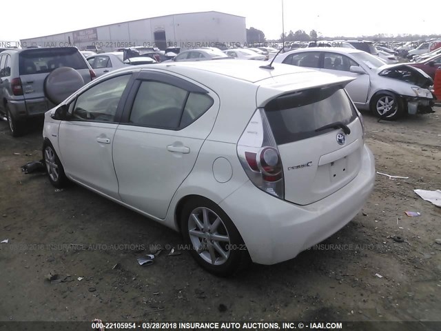 JTDKDTB37D1044230 - 2013 TOYOTA PRIUS C WHITE photo 3