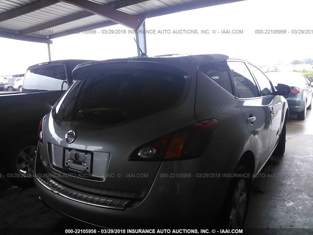 JN8AZ1MU4AW001121 - 2010 NISSAN MURANO S/SL/LE SILVER photo 4