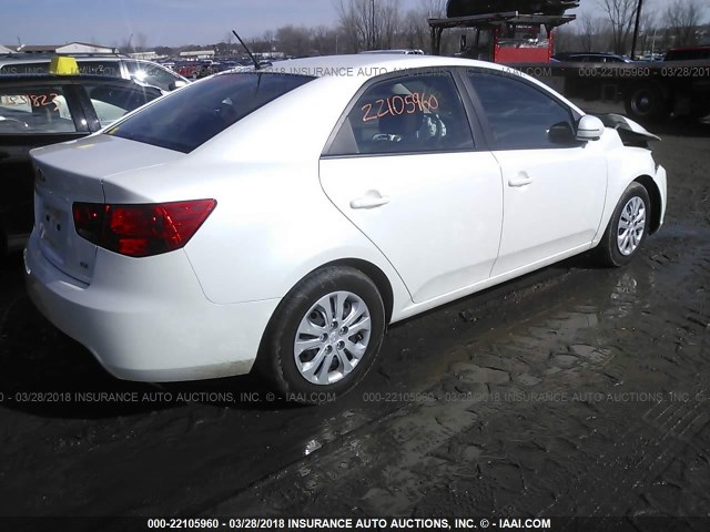 KNAFU4A25D5730465 - 2013 KIA FORTE EX WHITE photo 4