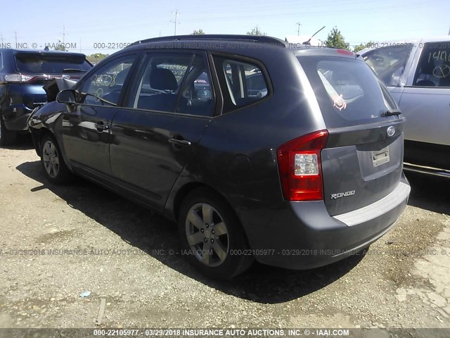 KNAFG525087218208 - 2008 KIA RONDO LX/EX GRAY photo 3