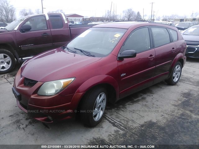 5Y2SL62873Z430369 - 2003 PONTIAC VIBE RED photo 2