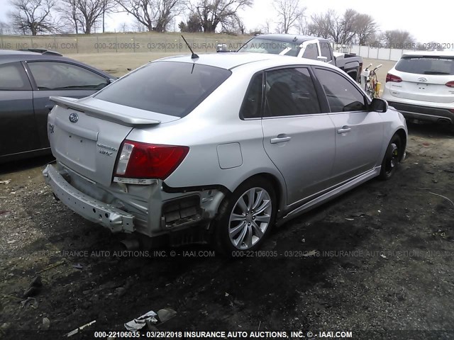 JF1GE756X8H514317 - 2008 SUBARU IMPREZA WRX PREMIUM SILVER photo 4