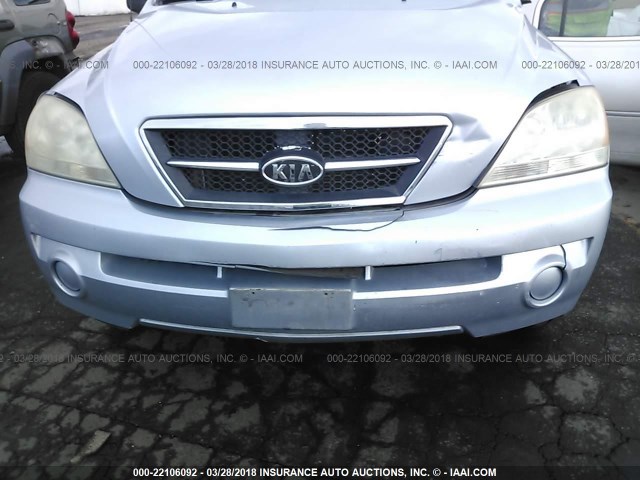 KNDJC733165538387 - 2006 KIA SORENTO EX/LX Light Blue photo 6