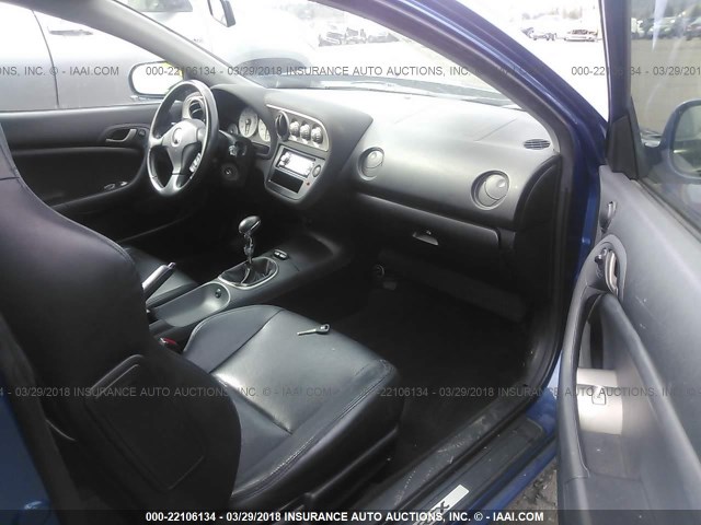 JH4DC53072C021493 - 2002 ACURA RSX TYPE-S BLUE photo 5