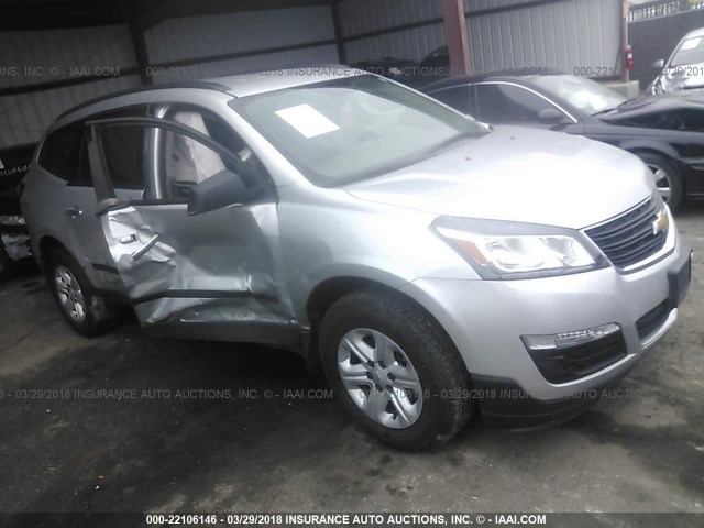 1GNKRFKD9FJ336810 - 2015 CHEVROLET TRAVERSE LS SILVER photo 1