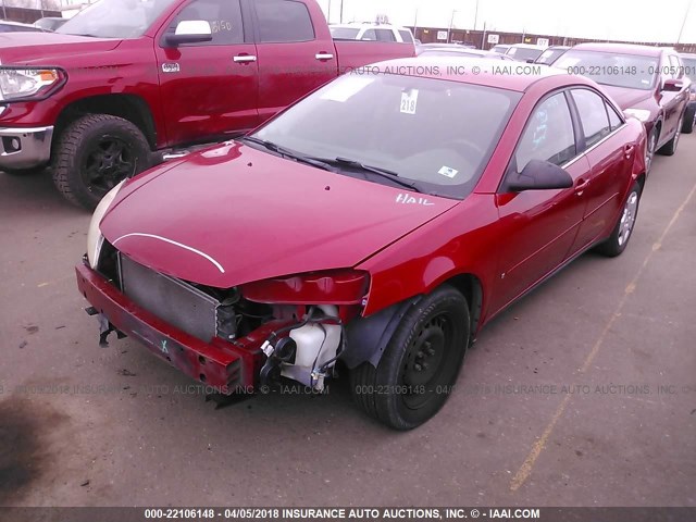 1G2ZF58B674103410 - 2007 PONTIAC G6 VALUE LEADER/BASE RED photo 2