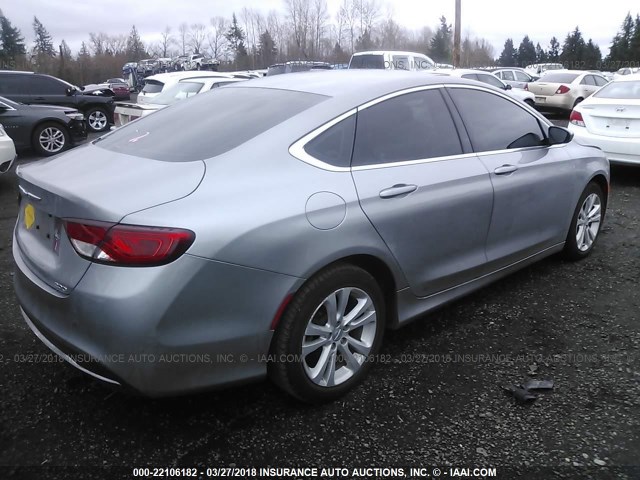 1C3CCCAB7GN170556 - 2016 CHRYSLER 200 LIMITED SILVER photo 4