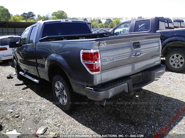 1FTFX1CF4DFD63335 - 2013 FORD F150 SUPER CAB GRAY photo 3