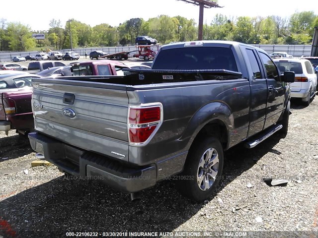 1FTFX1CF4DFD63335 - 2013 FORD F150 SUPER CAB GRAY photo 4