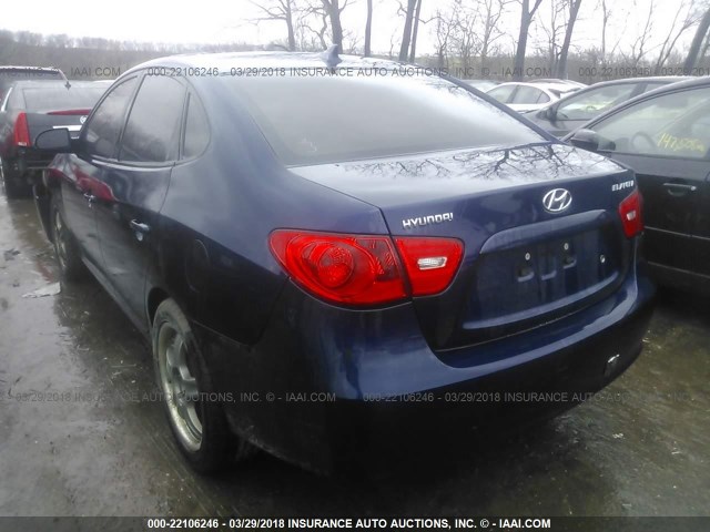 KMHDU46D89U803597 - 2009 HYUNDAI ELANTRA GLS/SE BLUE photo 3