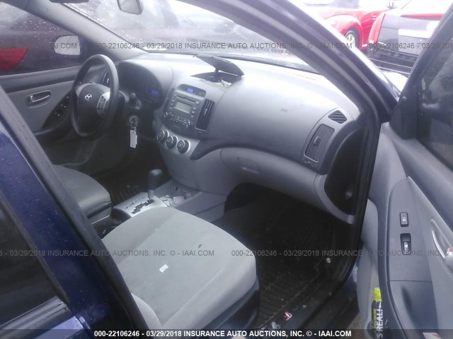 KMHDU46D89U803597 - 2009 HYUNDAI ELANTRA GLS/SE BLUE photo 5