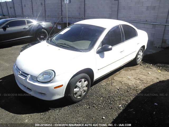 1B3ES16C42D588814 - 2002 DODGE NEON S WHITE photo 2