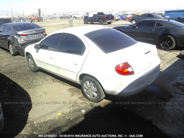 1B3ES16C42D588814 - 2002 DODGE NEON S WHITE photo 3