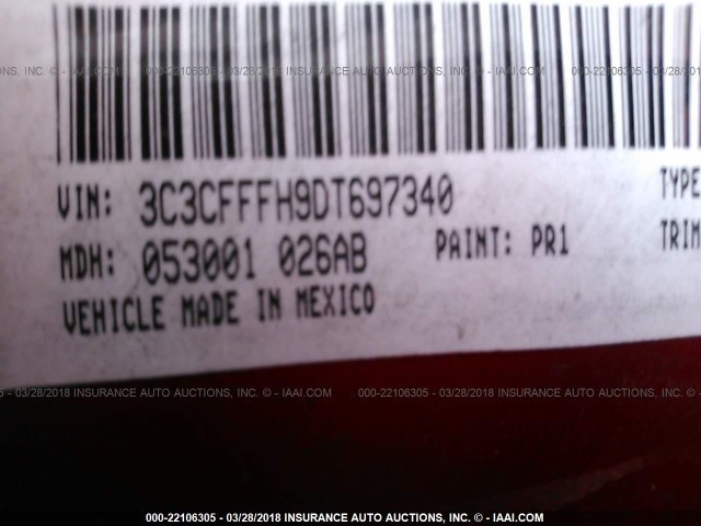 3C3CFFFH9DT697340 - 2013 FIAT 500 ABARTH RED photo 9