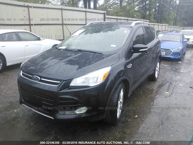 1FMCU0JX0EUC75487 - 2014 FORD ESCAPE TITANIUM BLACK photo 2