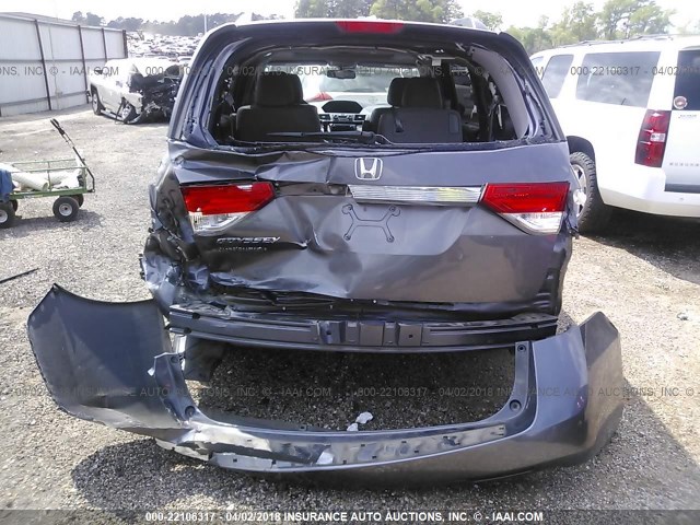 5FNRL5H64FB058286 - 2015 HONDA ODYSSEY EXL GRAY photo 6