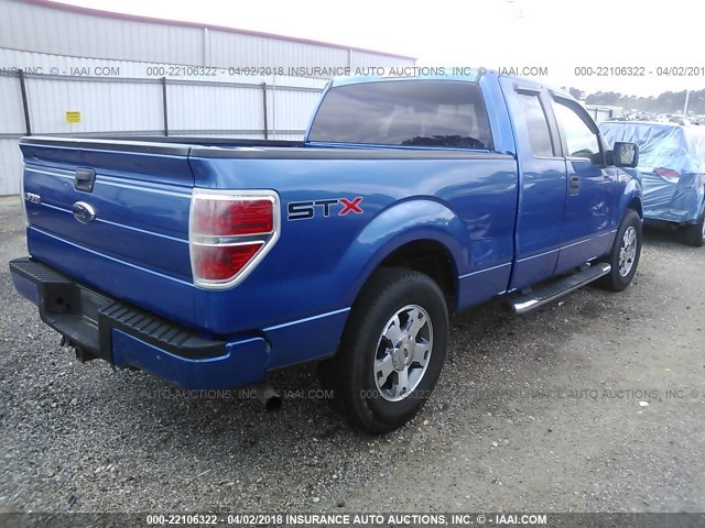 1FTRX12809FB10830 - 2009 FORD F150 SUPER CAB BLUE photo 4