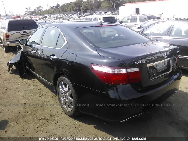 JTHBL46F585056306 - 2008 LEXUS LS 460 BLACK photo 3