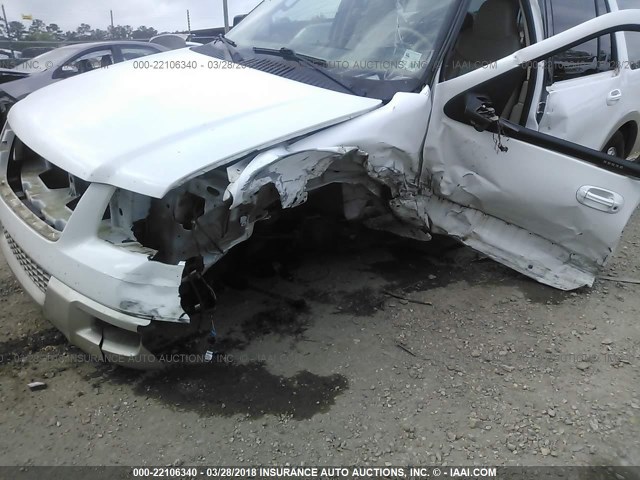 1FMPU17566LA03904 - 2006 FORD EXPEDITION EDDIE BAUER WHITE photo 6