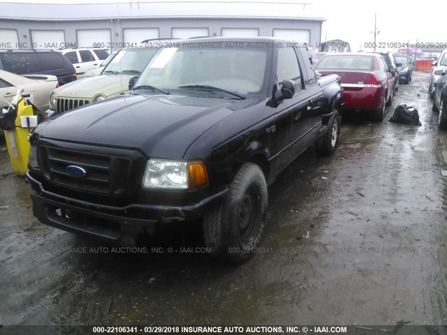 1FTYR14U44PA61716 - 2004 FORD RANGER SUPER CAB BLACK photo 2