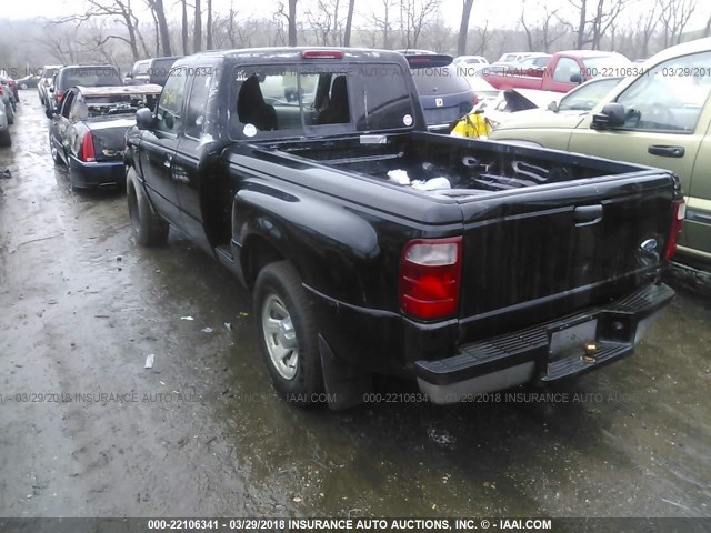 1FTYR14U44PA61716 - 2004 FORD RANGER SUPER CAB BLACK photo 3